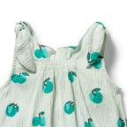 Organic Tie Playsuit - Apple Papple