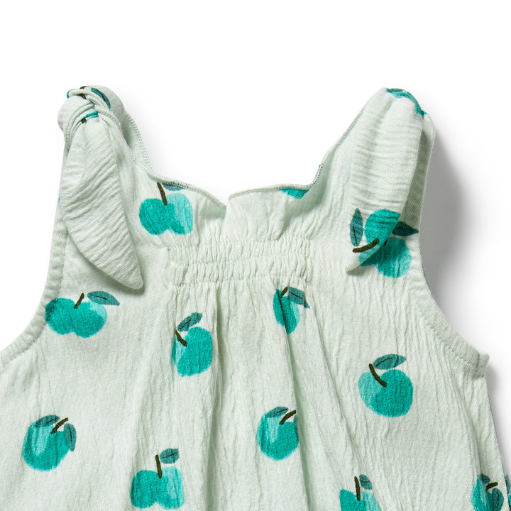 PRE-ORDER - Wilson & Frenchy Organic Tie Playsuit - Apple Papple