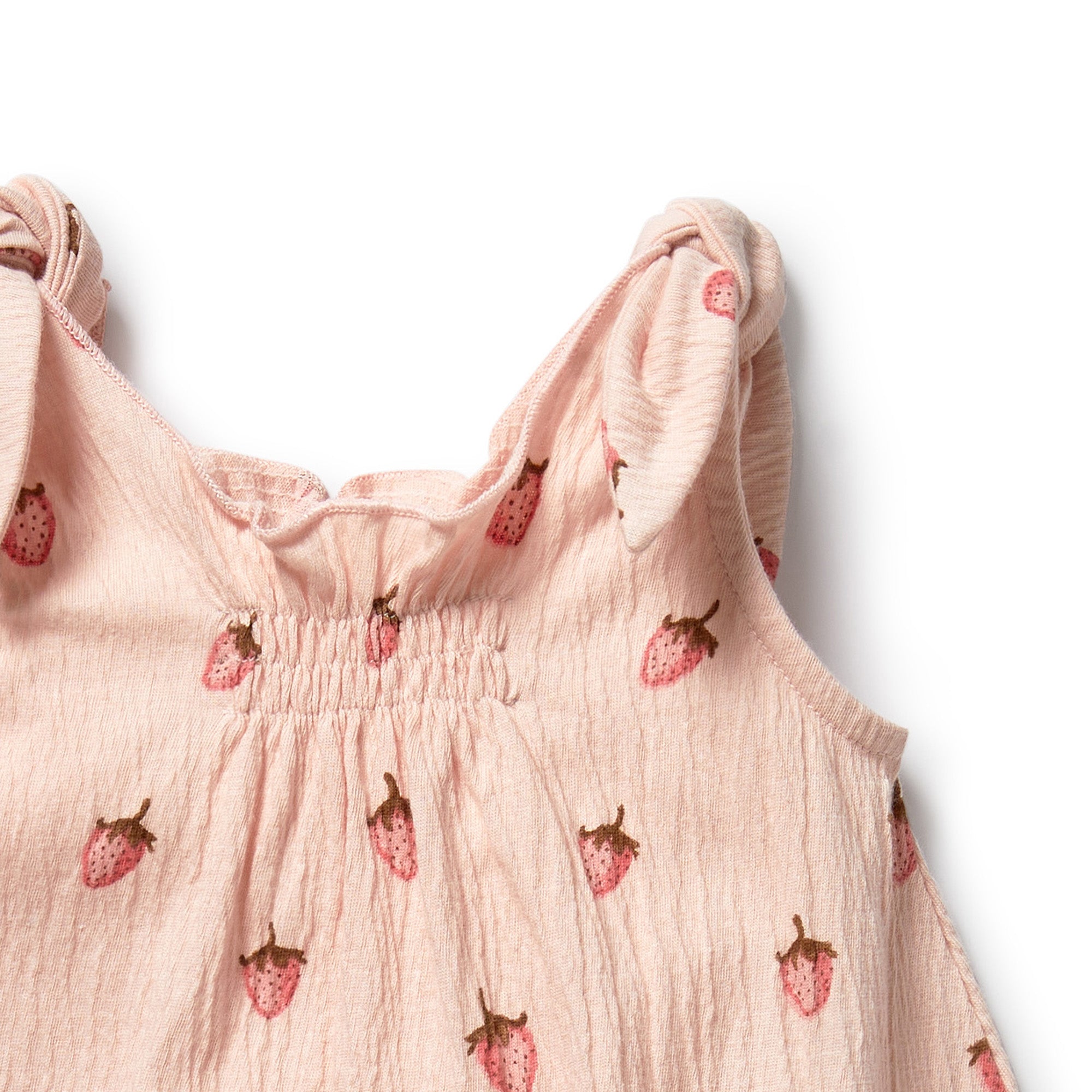 Wilson & Frenchy Organic Tie Playsuit - Strawberry Kisses