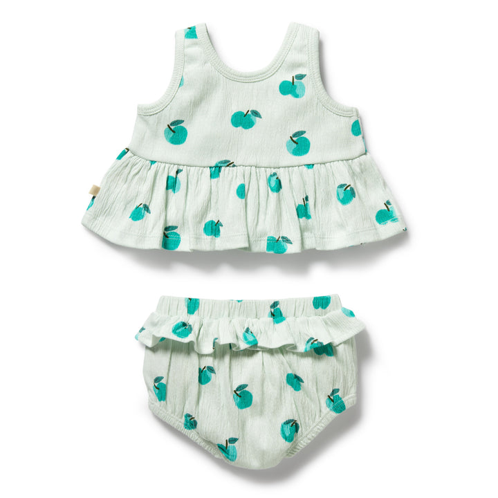 PRE-ORDER - Wilson & Frenchy Organic Ruffle Set - Apple Papple
