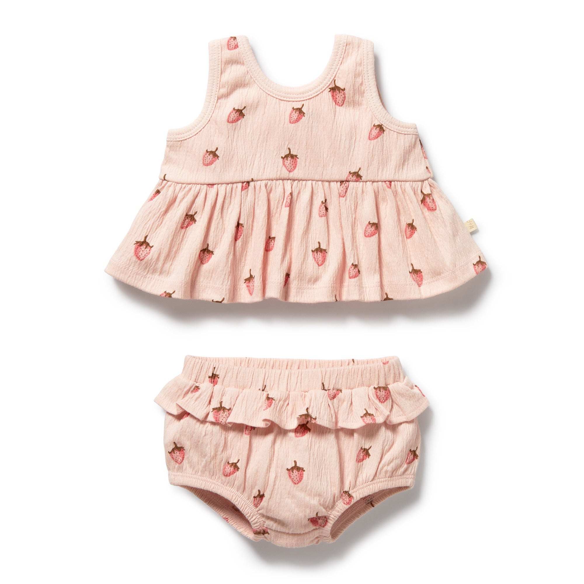 Organic Ruffle Set - Strawberry Kisses