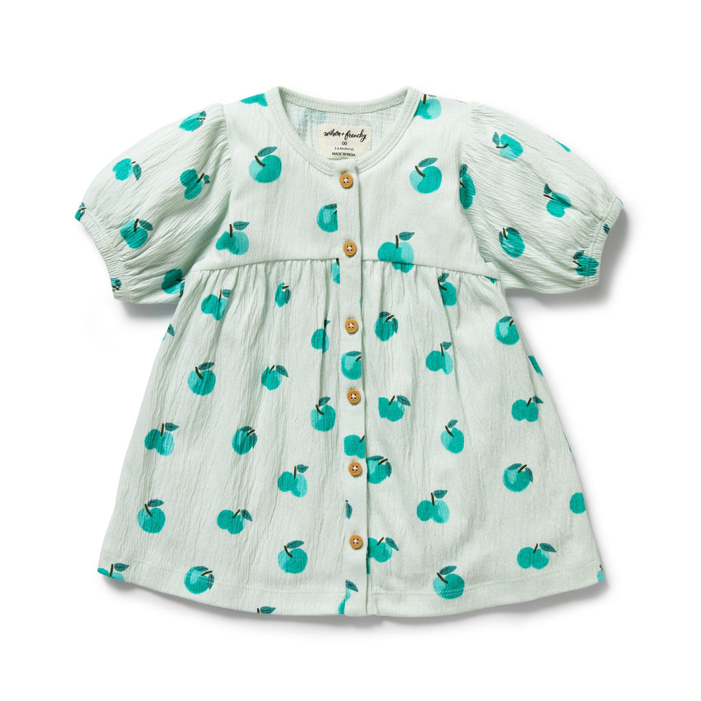 Wilson & Frenchy Organic Button Dress - Apple Papple
