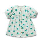 Organic Button Dress - Apple Papple
