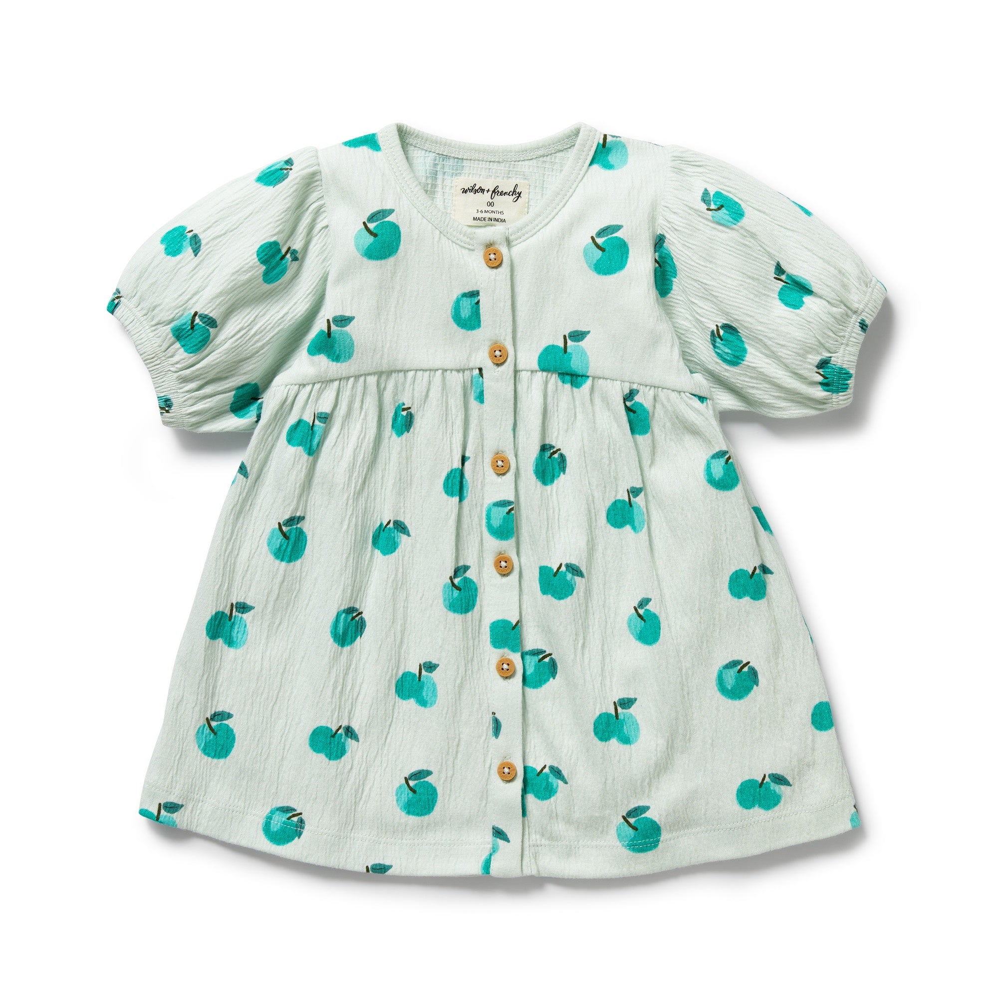 Wilson & Frenchy Organic Button Dress - Apple Papple