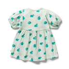 Organic Button Dress - Apple Papple