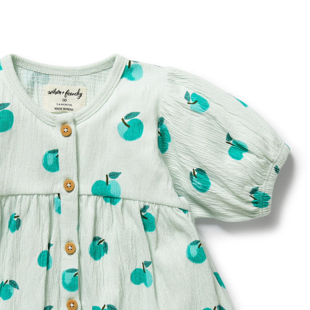 Wilson & Frenchy Organic Button Dress - Apple Papple