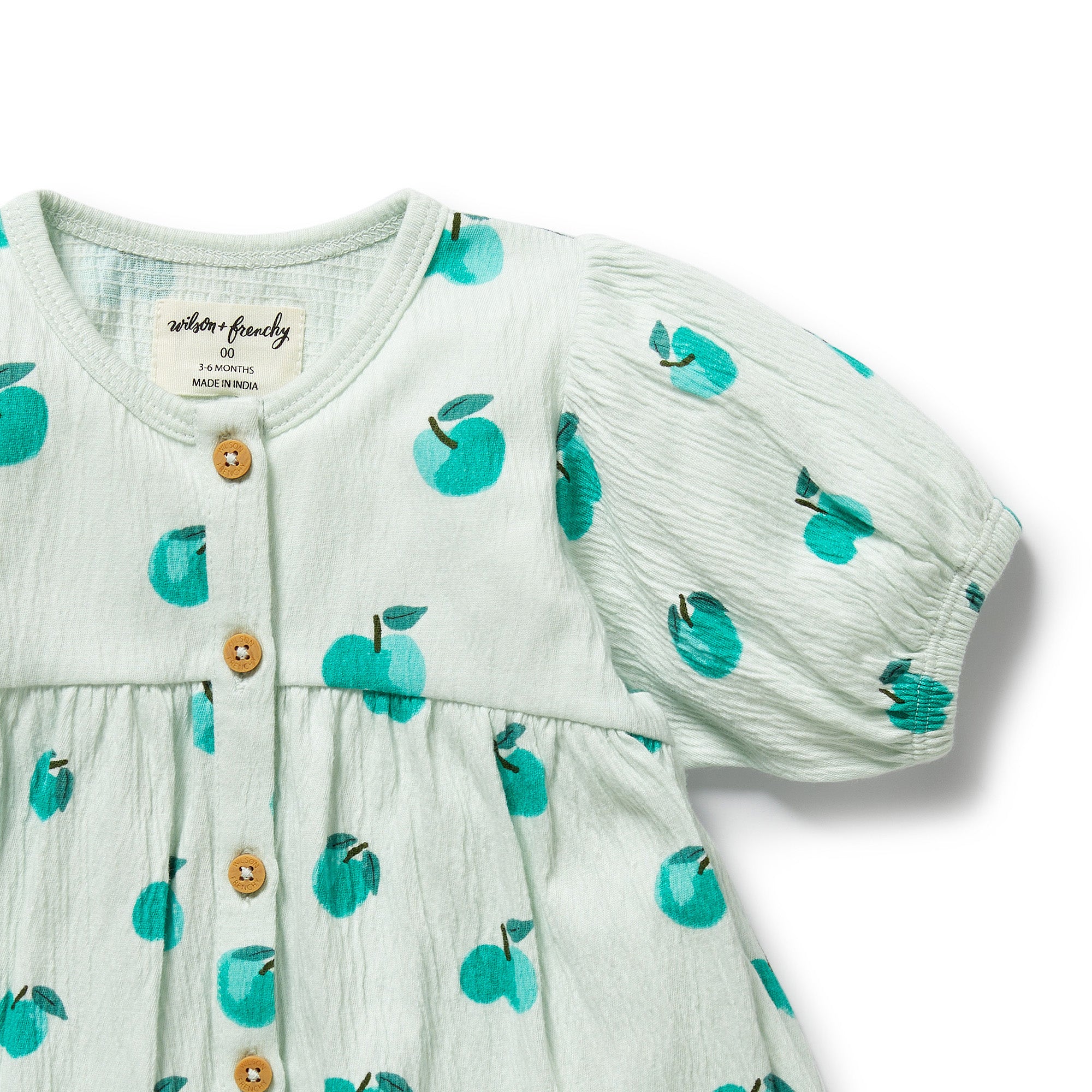 Wilson & Frenchy Organic Button Dress - Apple Papple