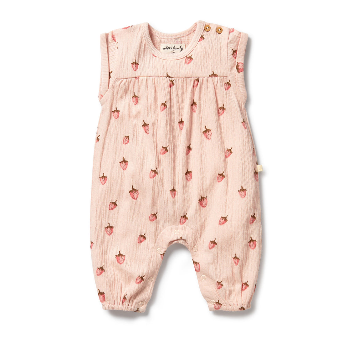 PRE-ORDER - Wilson & Frenchy Organic Growsuit - Strawberry Kisses