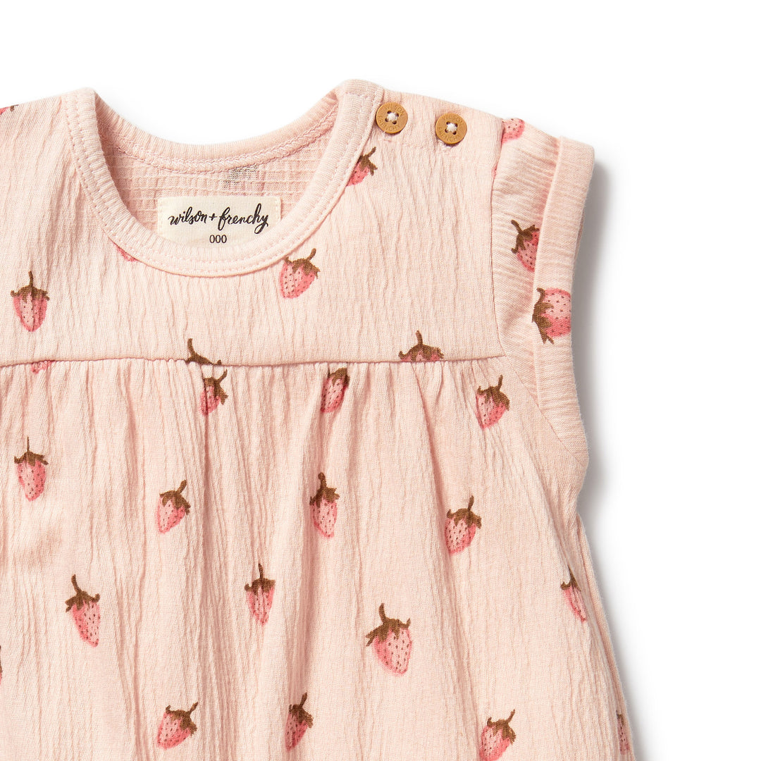 PRE-ORDER - Wilson & Frenchy Organic Growsuit - Strawberry Kisses