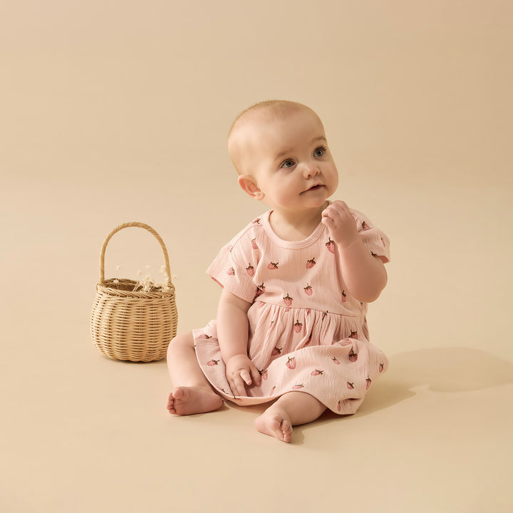 PRE-ORDER - Wilson & Frenchy Organic Dress - Strawberry Kisses