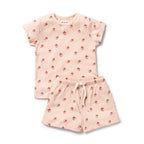 Organic Short Sleeved Pyjamas - Strawberry Kisses