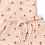 Organic Short Sleeved Pyjamas - Strawberry Kisses