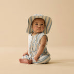 Organic Sun Hat - Deep Blue Stripe