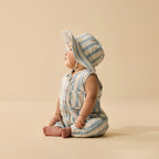 Organic Sun Hat - Deep Blue Stripe