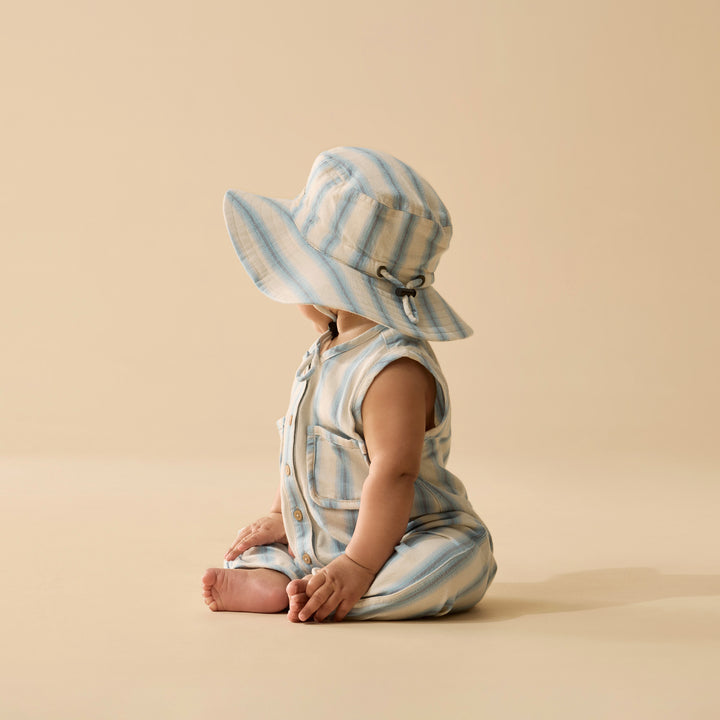 Wilson & Frenchy Organic Sun Hat - Deep Blue Stripe