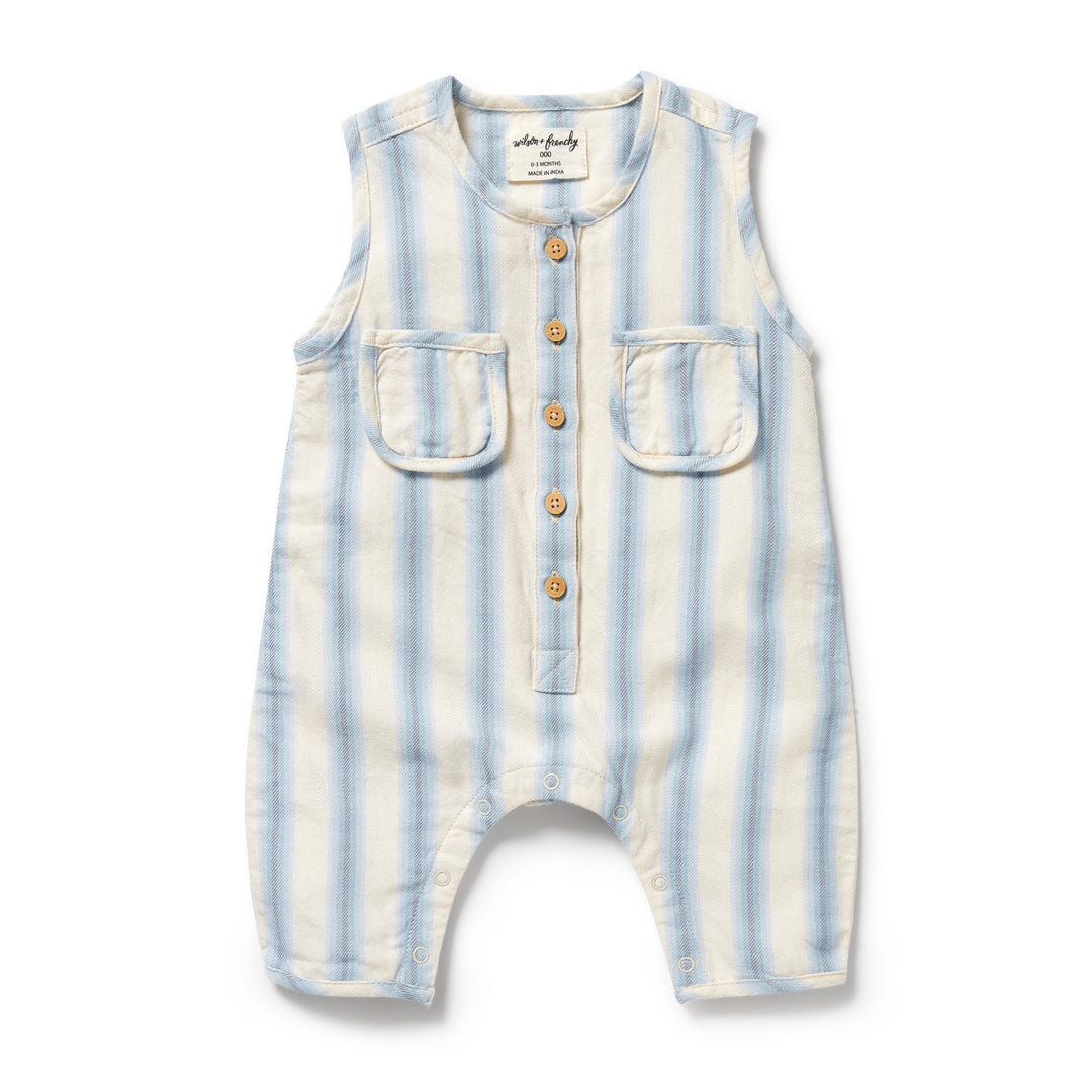 Wilson & Frenchy Organic Growsuit - Deep Blue Stripe
