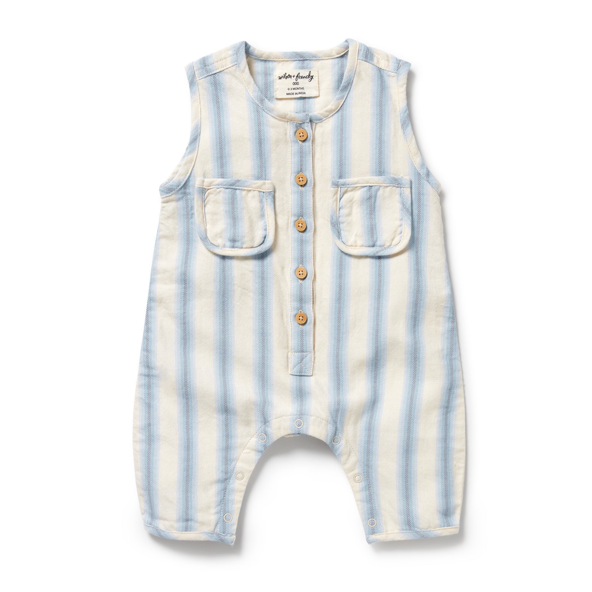 Wilson & Frenchy Organic Growsuit - Deep Blue Stripe