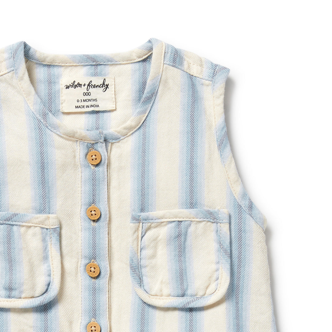 Wilson & Frenchy Organic Growsuit - Deep Blue Stripe