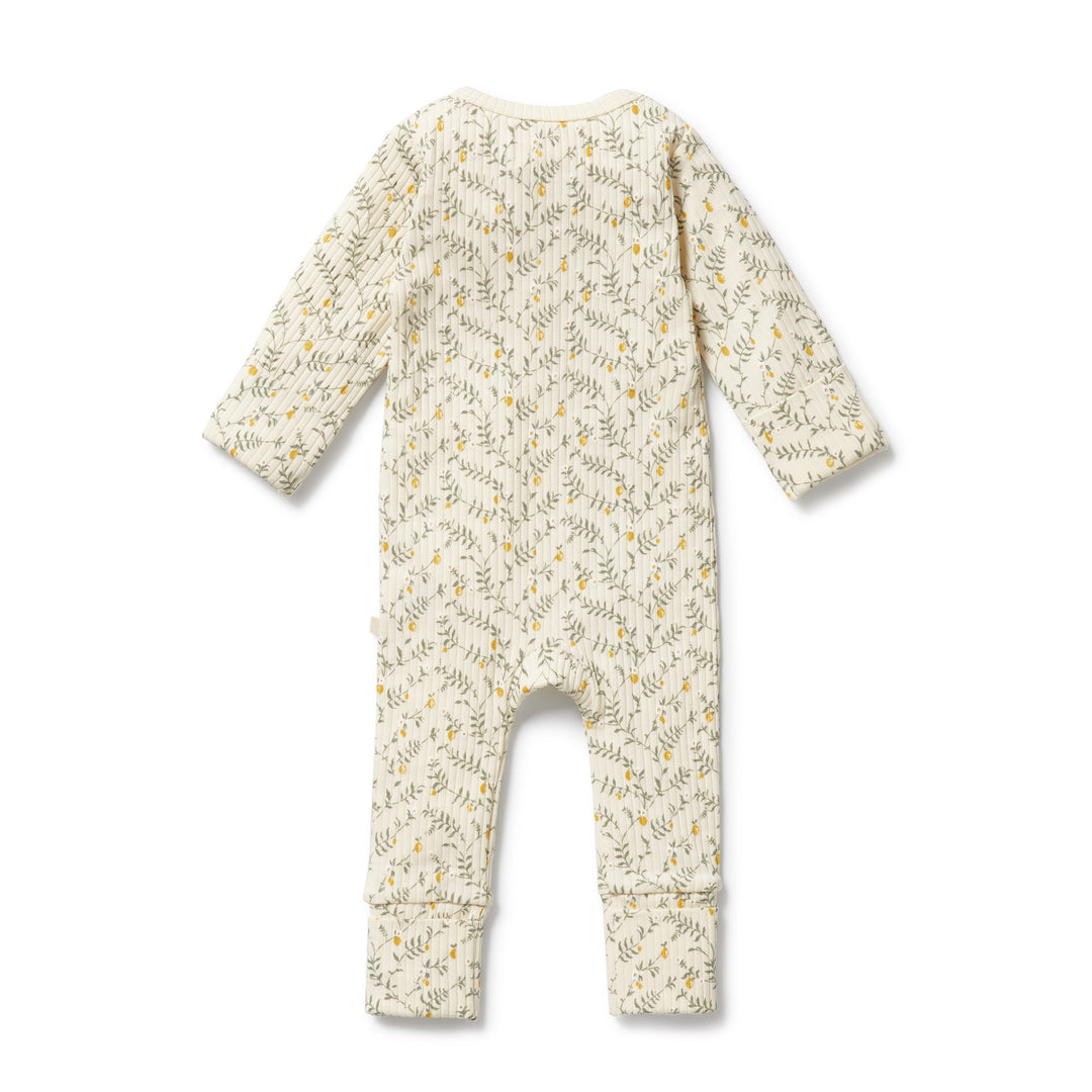 Wilson & Frenchy Organic Zipsuit with Feet - Lemon Leaf