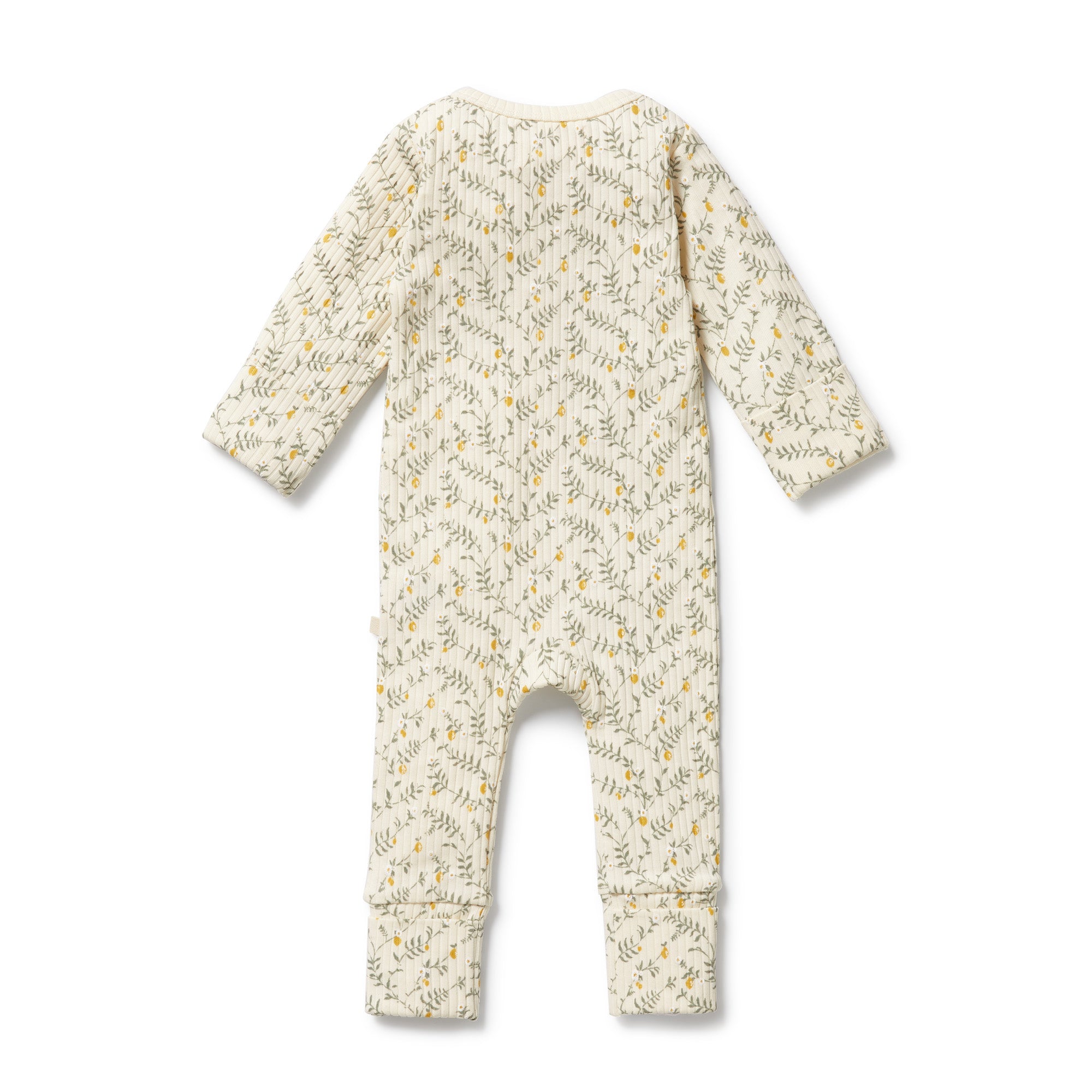 Wilson & Frenchy Organic Zipsuit with Feet - Lemon Leaf