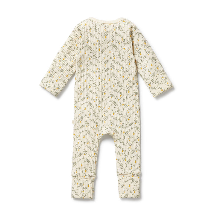 Wilson & Frenchy Organic Zipsuit with Feet - Lemon Leaf
