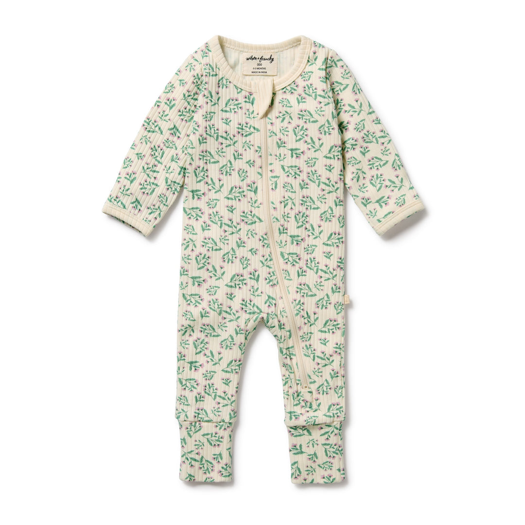 Wilson & Frenchy Organic Zipsuit with Feet - Periwinkle