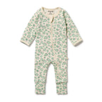 Organic Zipsuit with Feet - Periwinkle