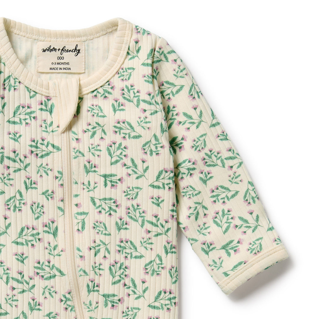 Wilson & Frenchy Organic Zipsuit with Feet - Periwinkle
