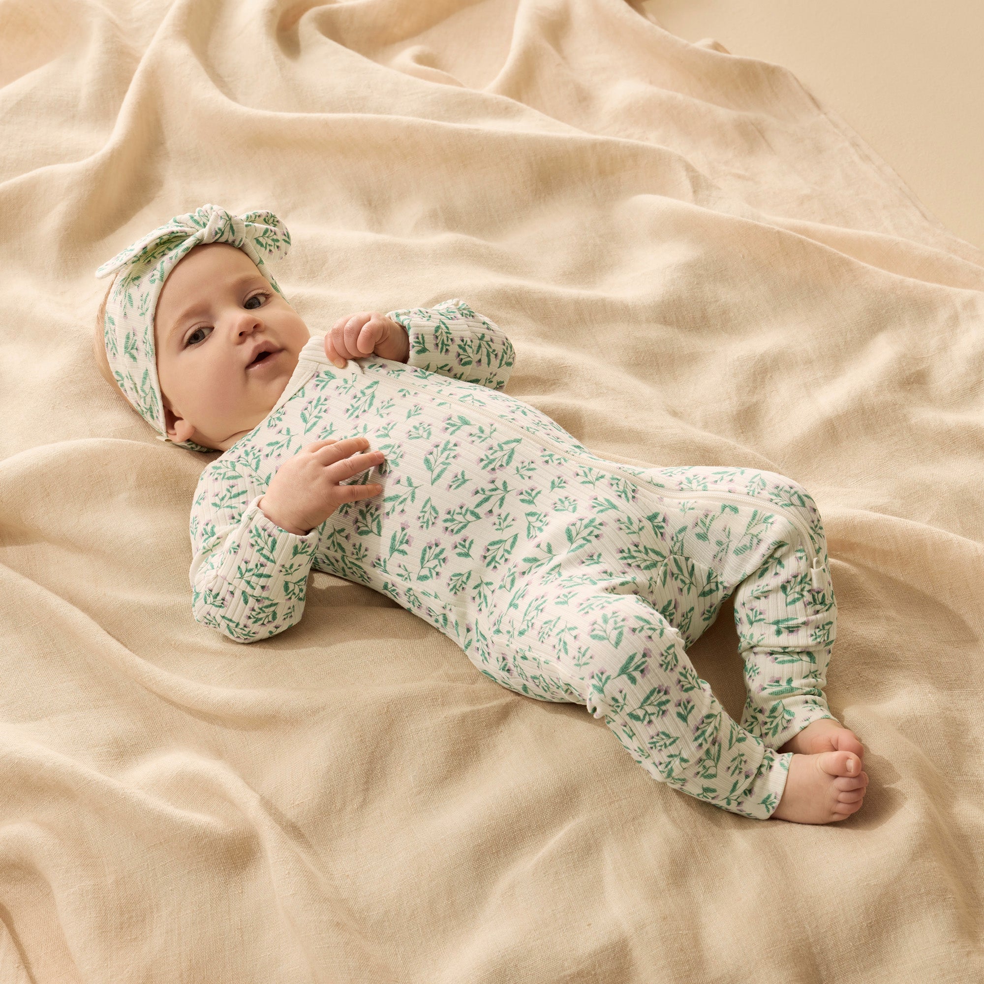 Wilson & Frenchy Organic Zipsuit with Feet - Periwinkle