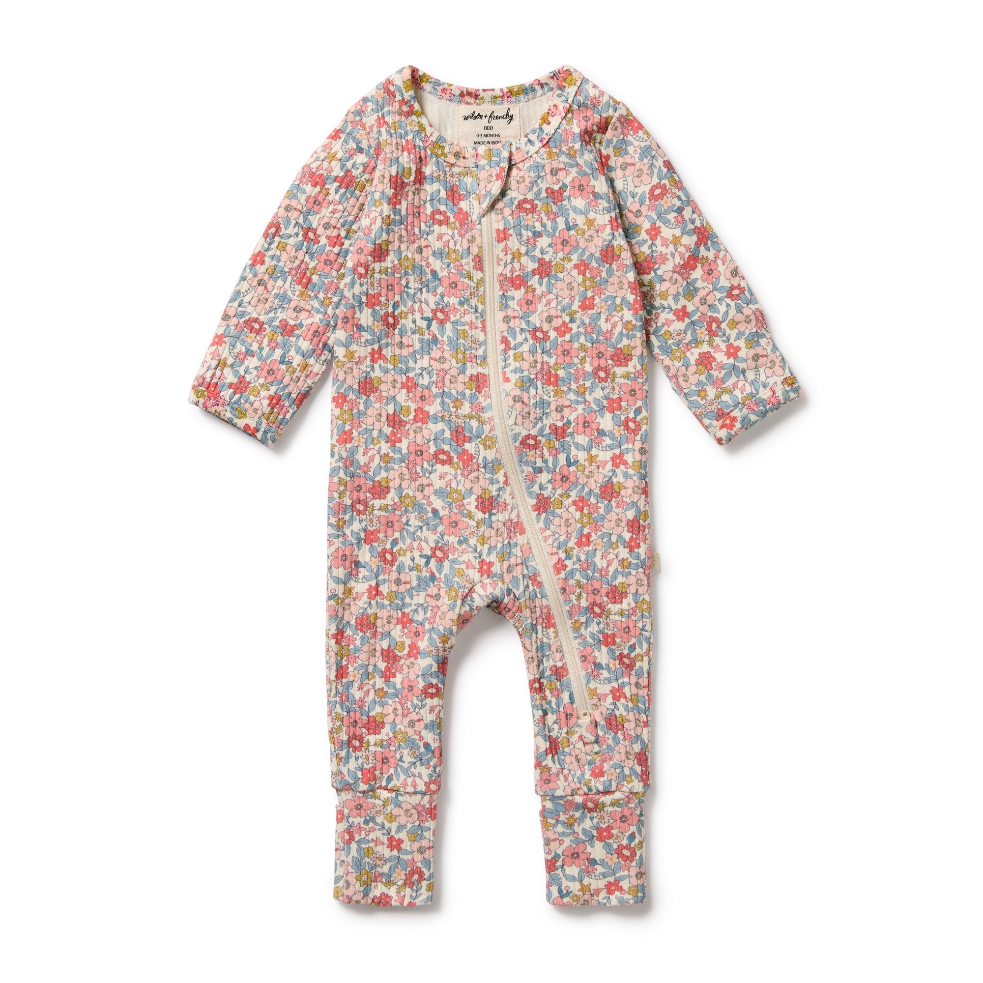 Wilson & Frenchy Organic Zipsuit with Feet - Summer Bloom