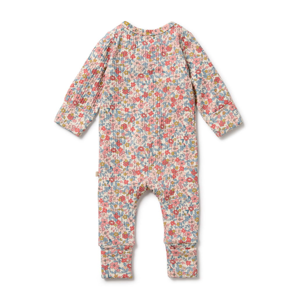 Wilson & Frenchy Organic Zipsuit with Feet - Summer Bloom