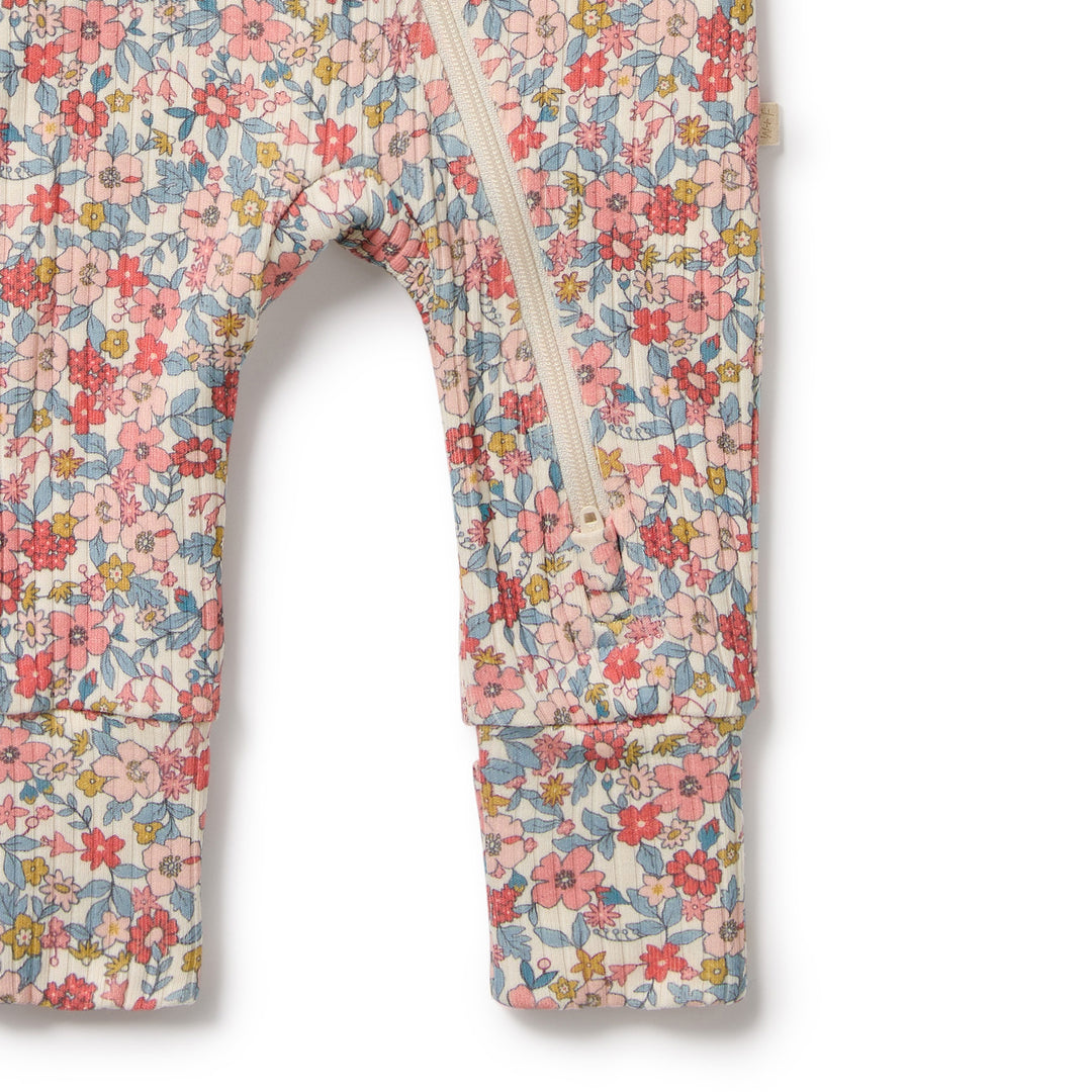Wilson & Frenchy Organic Zipsuit with Feet - Summer Bloom