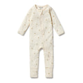 Organic Zipsuit with Feet - Bee Mine