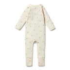 Organic Zipsuit with Feet - Bee Mine