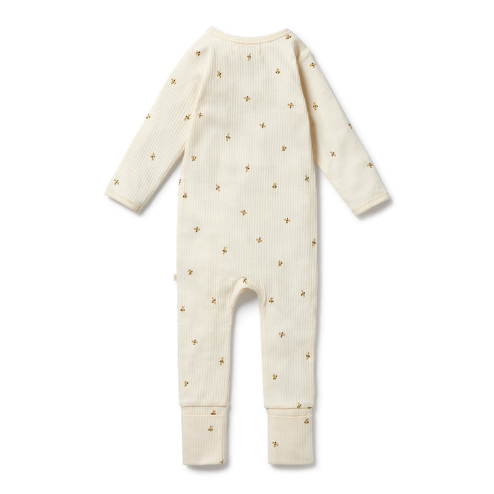 Wilson & Frenchy Organic Zipsuit with Feet - Bee Mine