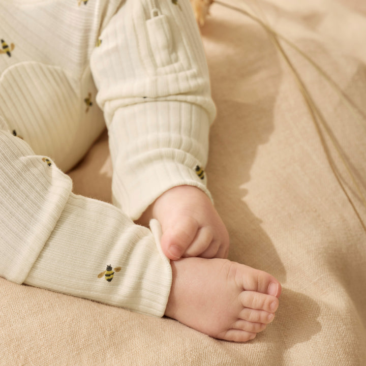 Wilson & Frenchy Organic Zipsuit with Feet - Bee Mine