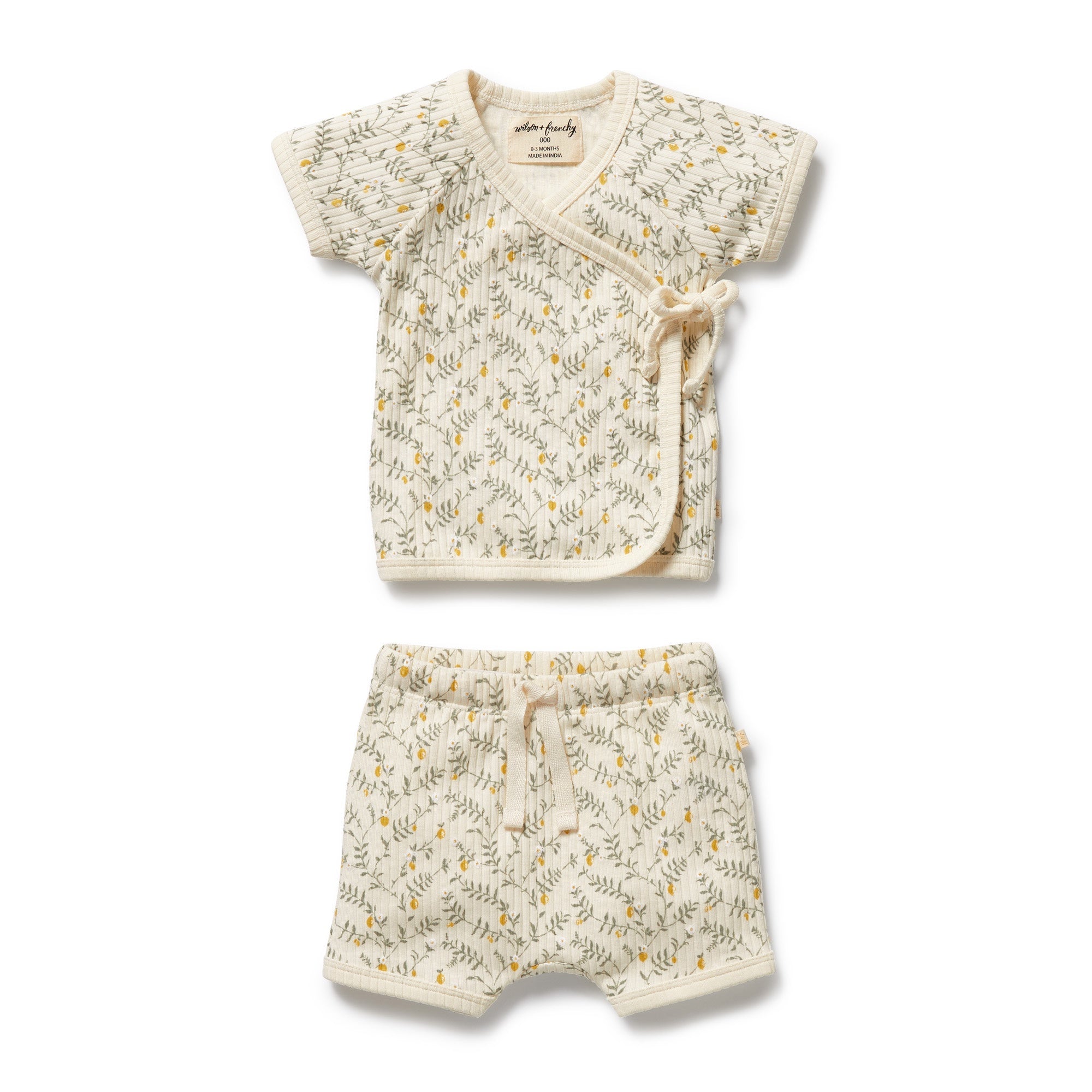 Organic Kimono Set - Lemon Leaf