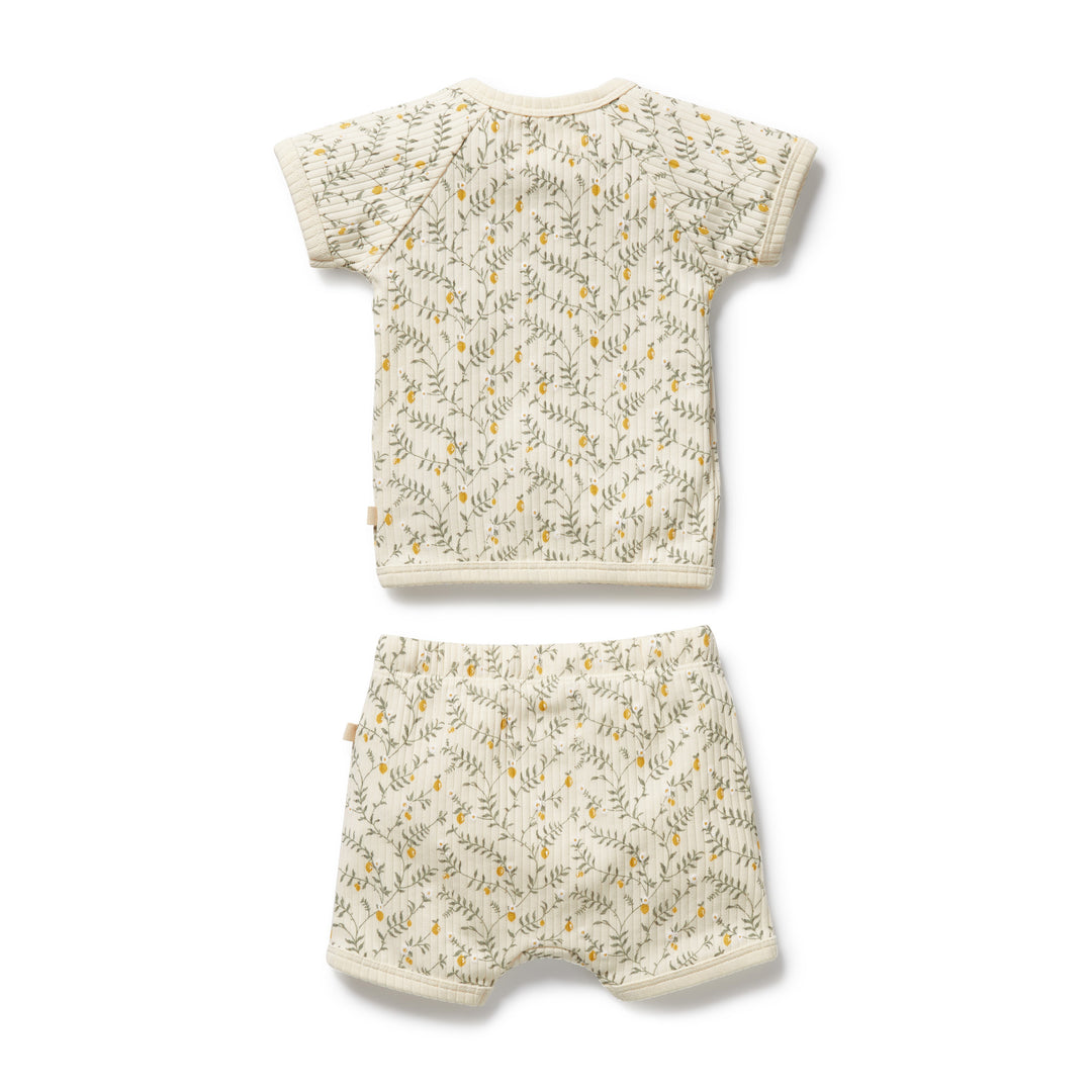 Wilson & Frenchy Organic Kimono Set - Lemon Leaf