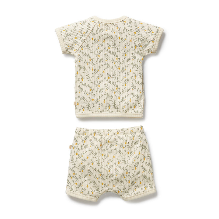 Wilson & Frenchy Organic Kimono Set - Lemon Leaf