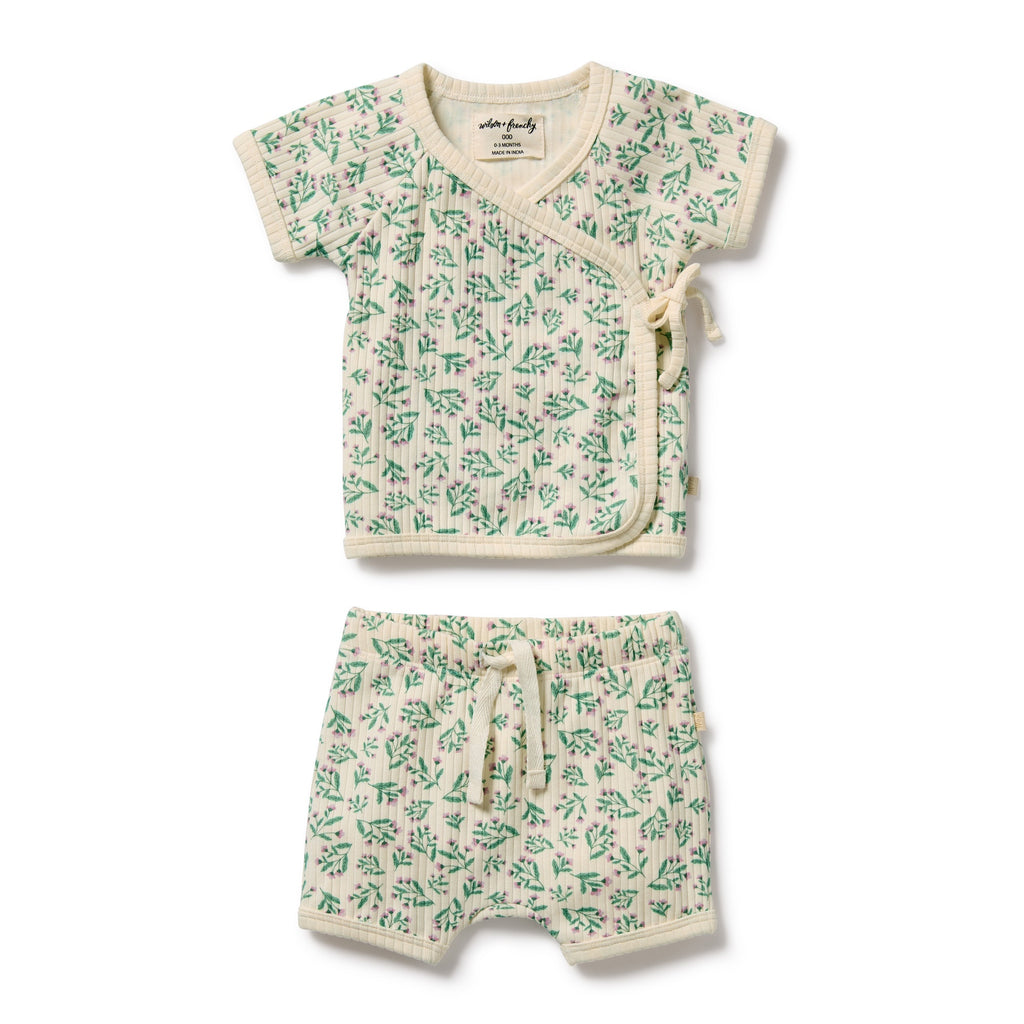 Organic Kimono Set - Periwinkle