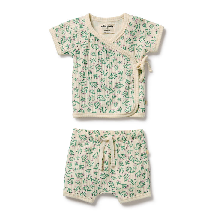 Wilson & Frenchy Organic Kimono Set - Periwinkle