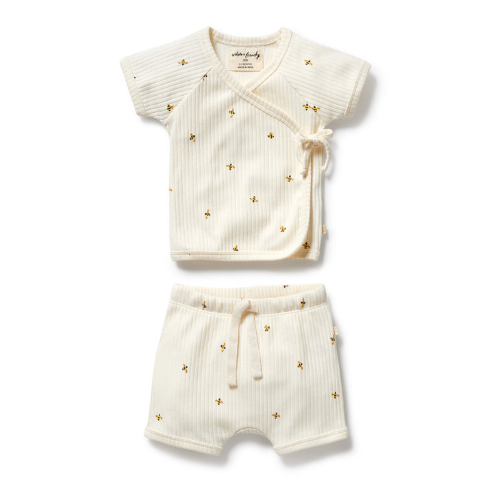Wilson & Frenchy Organic Kimono Set - Bee Mine