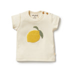 Embroidered Organic Tee - Lemon Leaf