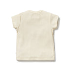 Embroidered Organic Tee - Lemon Leaf