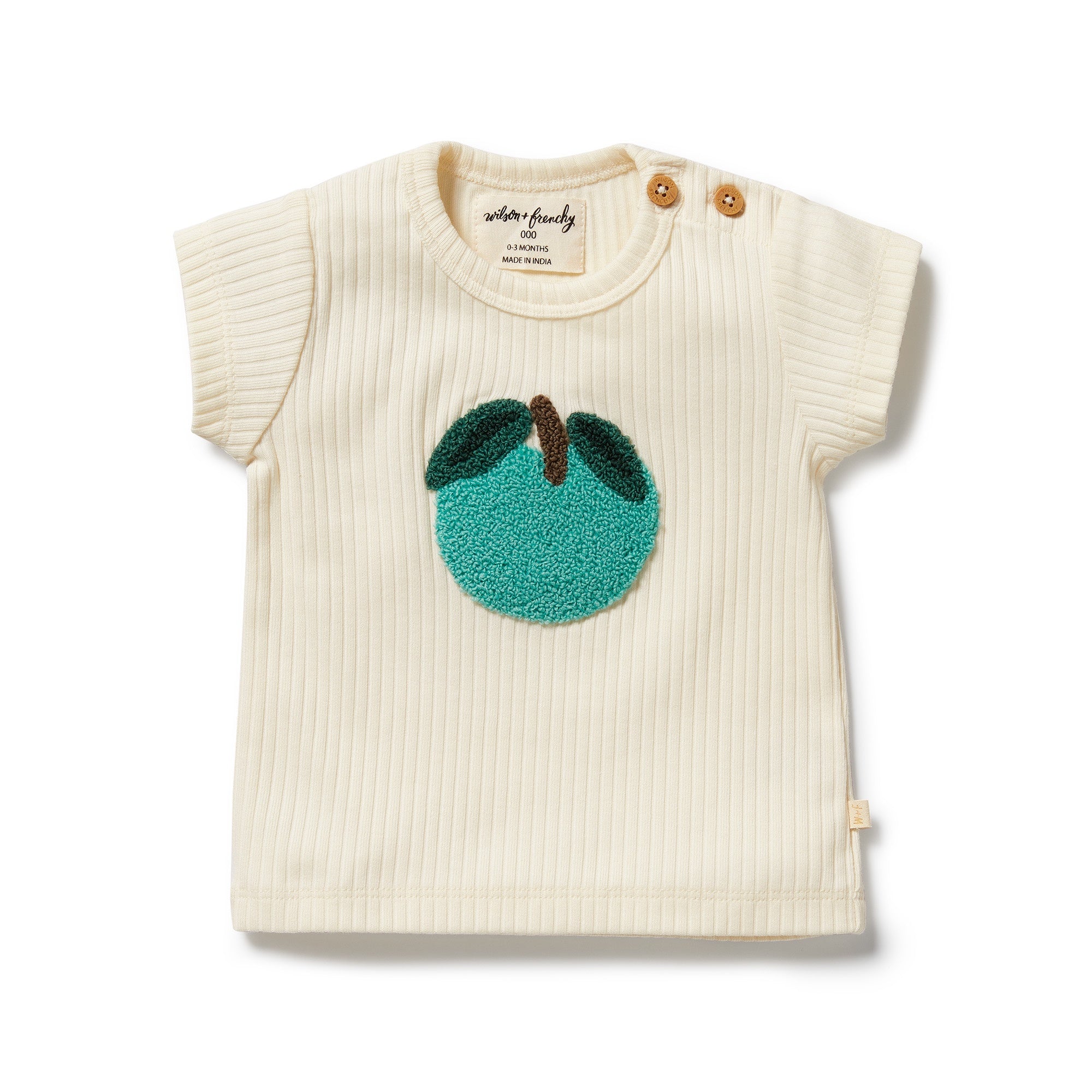 Wilson & Frenchy Embroidered Organic Tee - Apple Papple