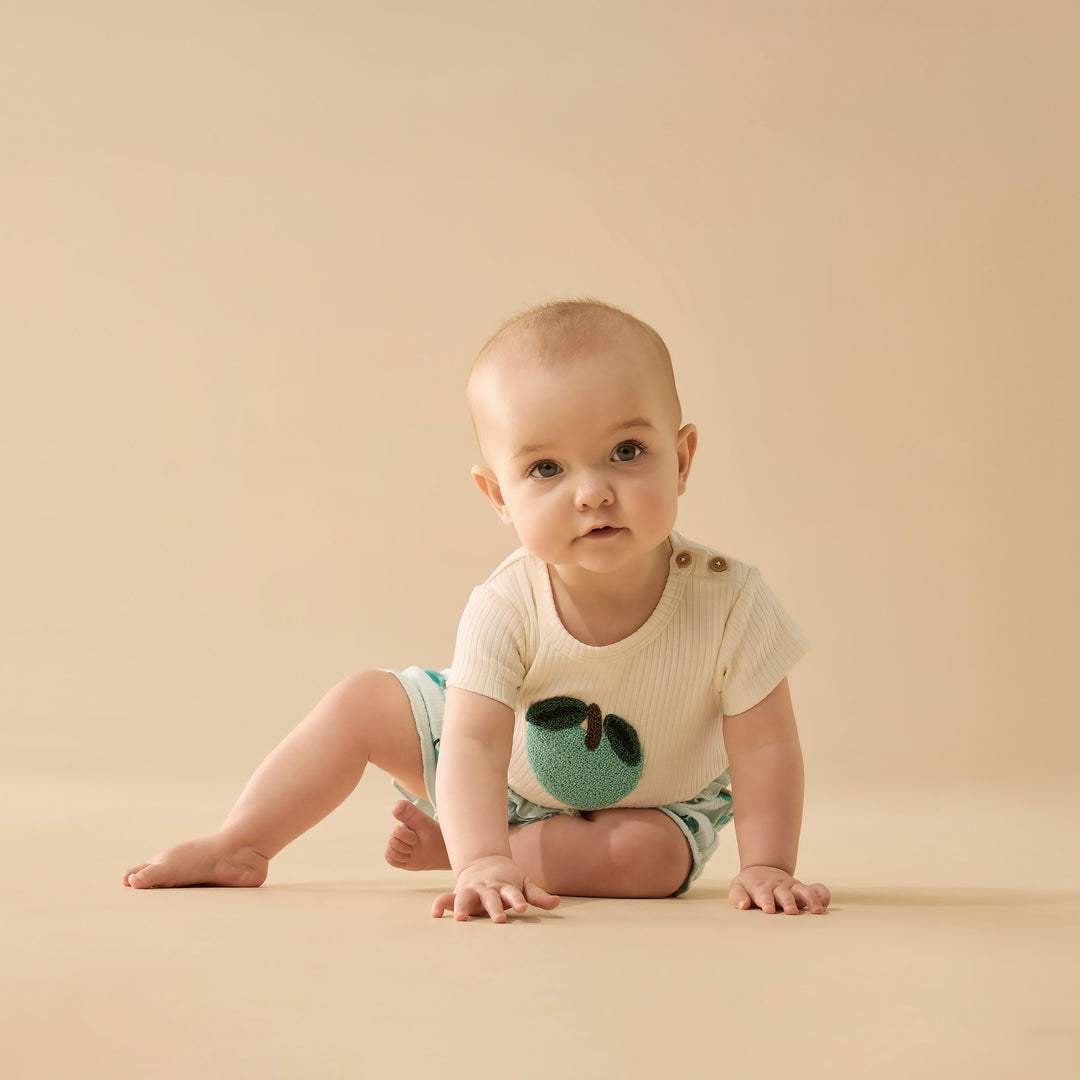 Wilson & Frenchy Embroidered Organic Tee - Apple Papple