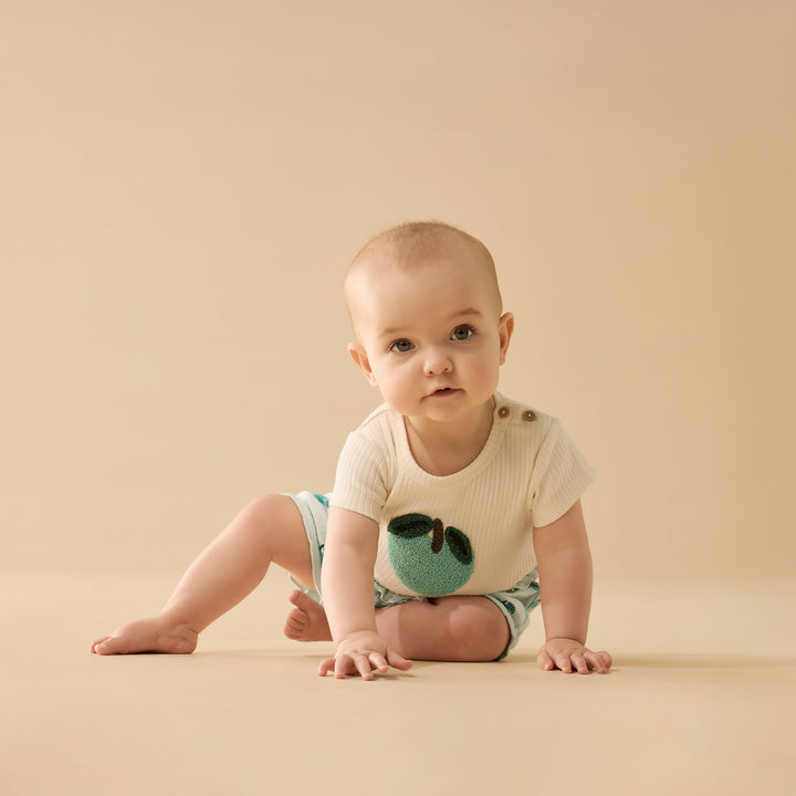 Wilson & Frenchy Embroidered Organic Tee - Apple Papple