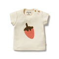 Embroidered Organic Tee - Strawberry Kisses