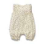 Organic Ruffle Zipsuit - Lemon Leaf