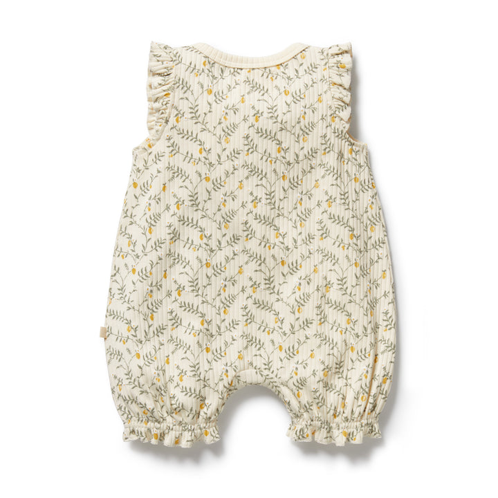 Wilson & Frenchy Organic Ruffle Zipsuit - Lemon Leaf